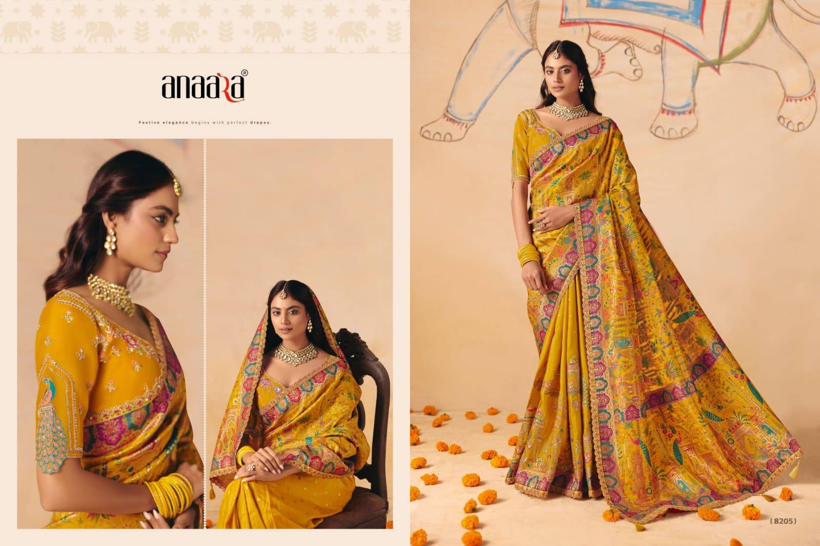 Anaara 8200 Series By Tathastu 8201 to 8212 Series Indian Traditional Bridal Wear Collection Beautiful Stylish Fancy Colorful Party Wear & Occasional Wear Silk Sarees At Wholesale Price